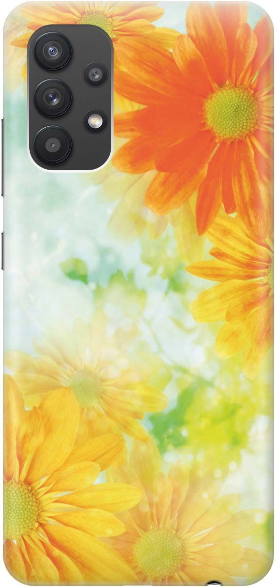 

Силиконовый чехол на Samsung Galaxy A32 с принтом "Оранжевые цветы", Желтый;зеленый, 382