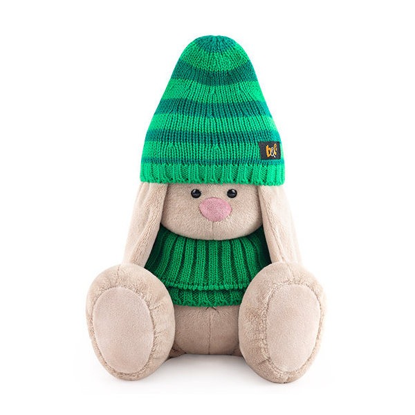 фото Мягкая игрушка budi basa зайка ми в зеленой шапке и снуде (большой) sidm-370