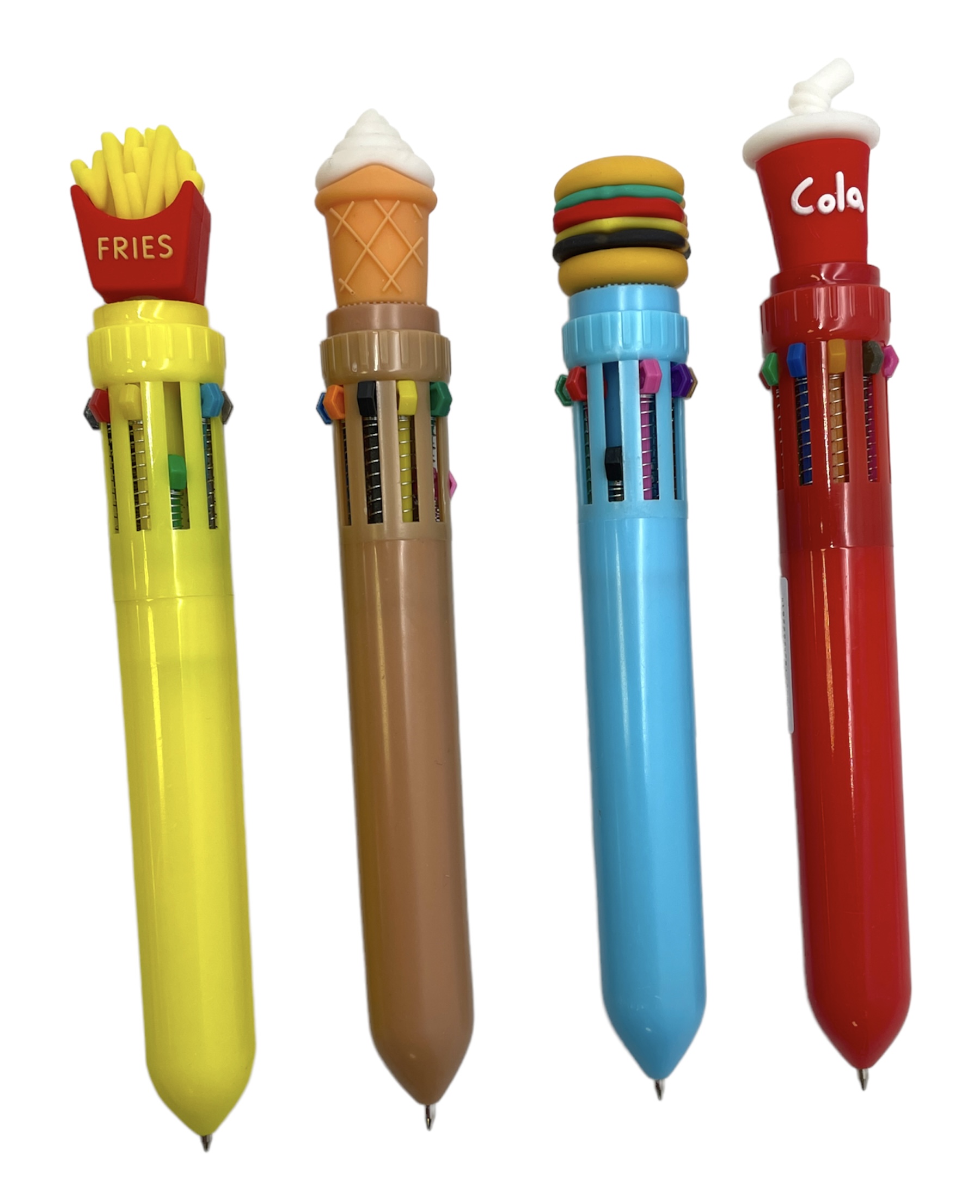 Ручки шариковые HappyKo Фастфуд 10 цветные, комплект 4 шт