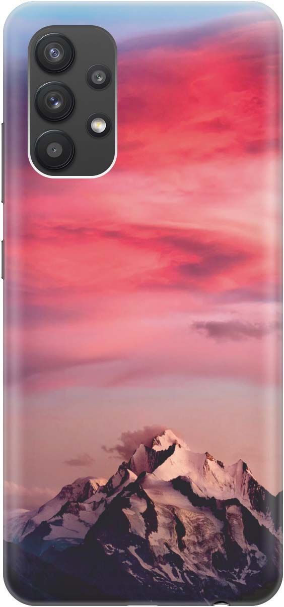 

Силиконовый чехол на Samsung Galaxy A32 с принтом "Горы и небо", Коричневый;розовый, 382