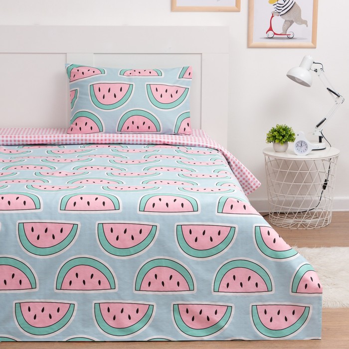 

Постельное белье 1.5 сп "LoveLife" Арбузики, 143х215 см,150х214 см,50х70 см-1 шт. сатин
