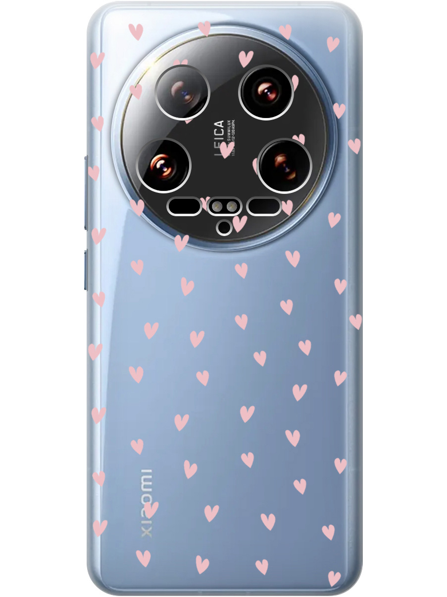 

Силиконовый чехол на Xiaomi 14 Ultra с принтом "Розовые сердечки" прозрачный, Прозрачный;розовый, 781969991