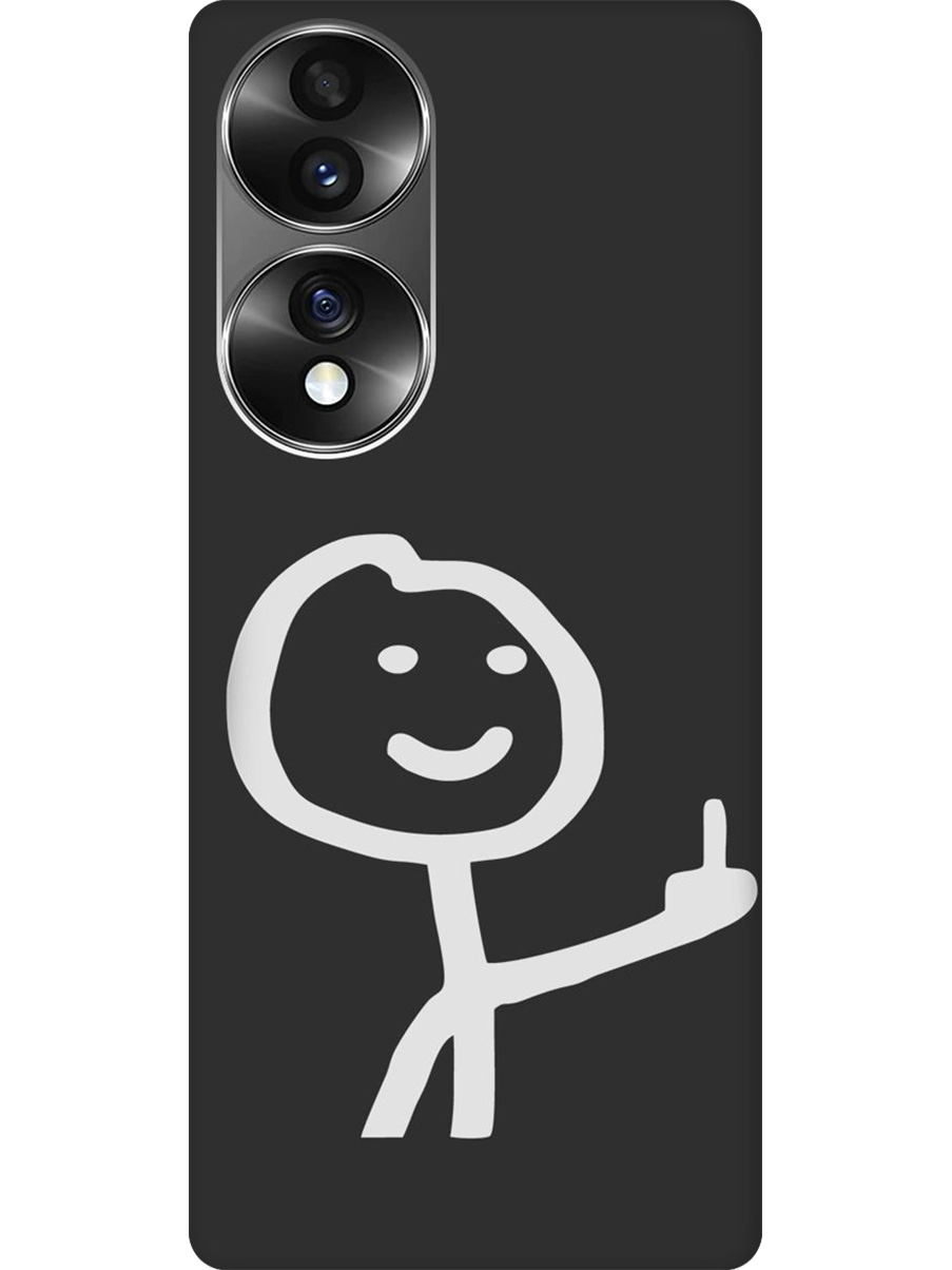 

Силиконовый чехол на Honor 70 с принтом "Fck" матовый черный, Черный;белый;серый, 740189261