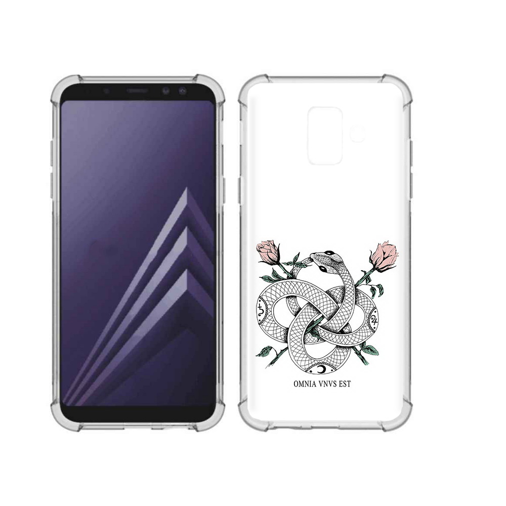 

Чехол MyPads Tocco для Samsung Galaxy A6 (2018) нарисованная змея абстракция, Прозрачный, Tocco