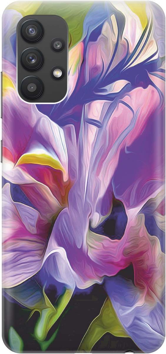 

Силиконовый чехол на Samsung Galaxy A32 с принтом "Цветочная абстракция", Зеленый;синий, 382
