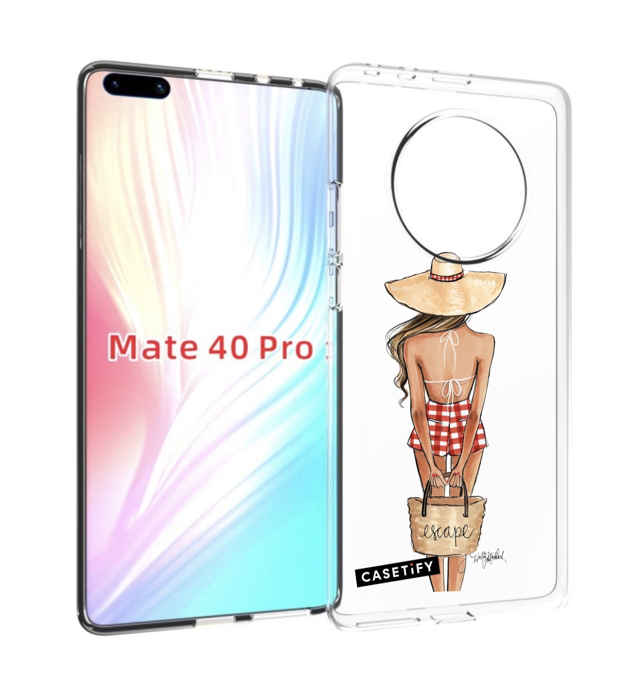 

Чехол MyPads CASETiFY женский для Huawei Mate 40 Pro (NOH-NX9), Прозрачный, Tocco
