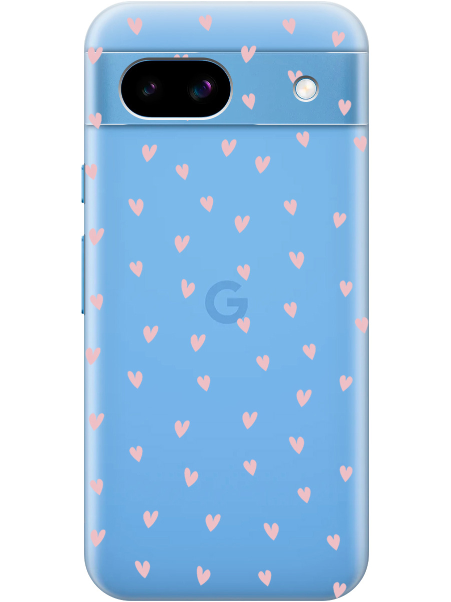 

Силиконовый чехол на Google Pixel 8a с принтом "Розовые сердечки" прозрачный, Прозрачный;розовый, 784809191