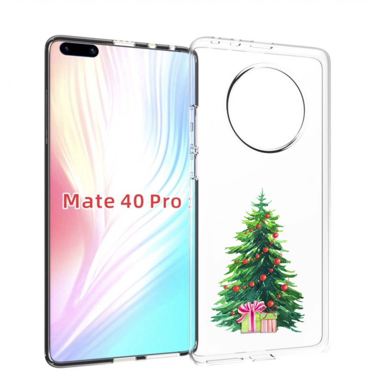 

Чехол MyPads Елка новогодняя с подарками акварель для Huawei Mate 40 Pro (NOH-NX9), Прозрачный, Tocco