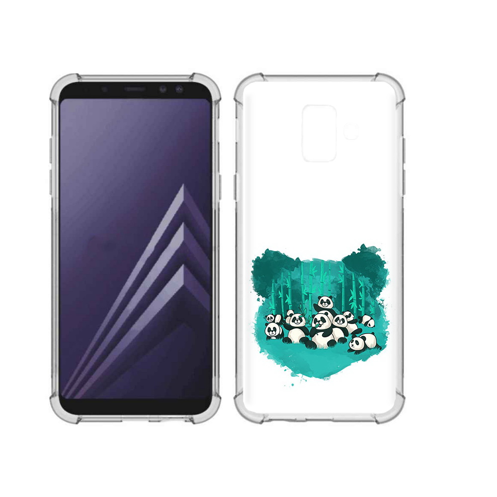 

Чехол MyPads Tocco для Samsung Galaxy A6 (2018) нарисованные панды (PT111558.582.508), Прозрачный, Tocco