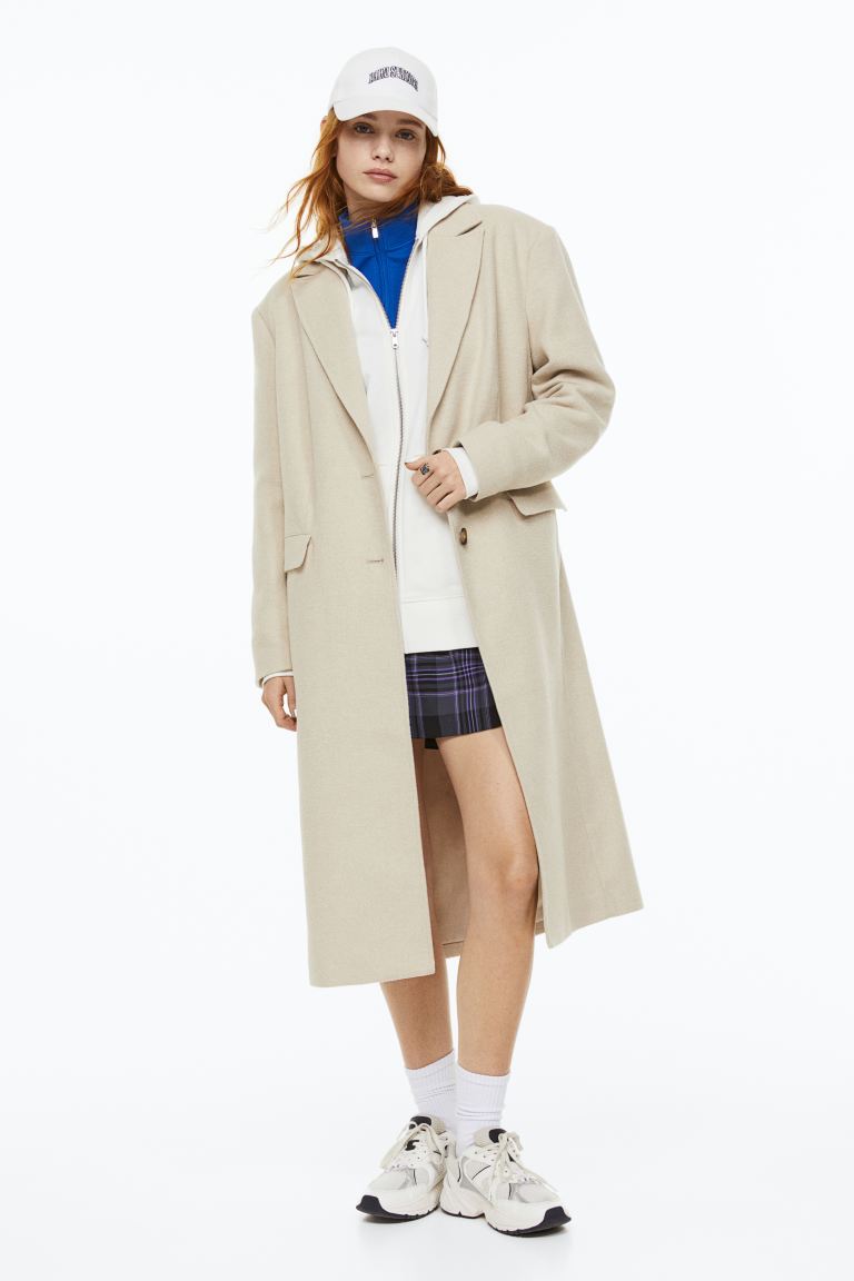 Пальто женское H&M 1114489003 бежевое XL (доставка из-за рубежа)