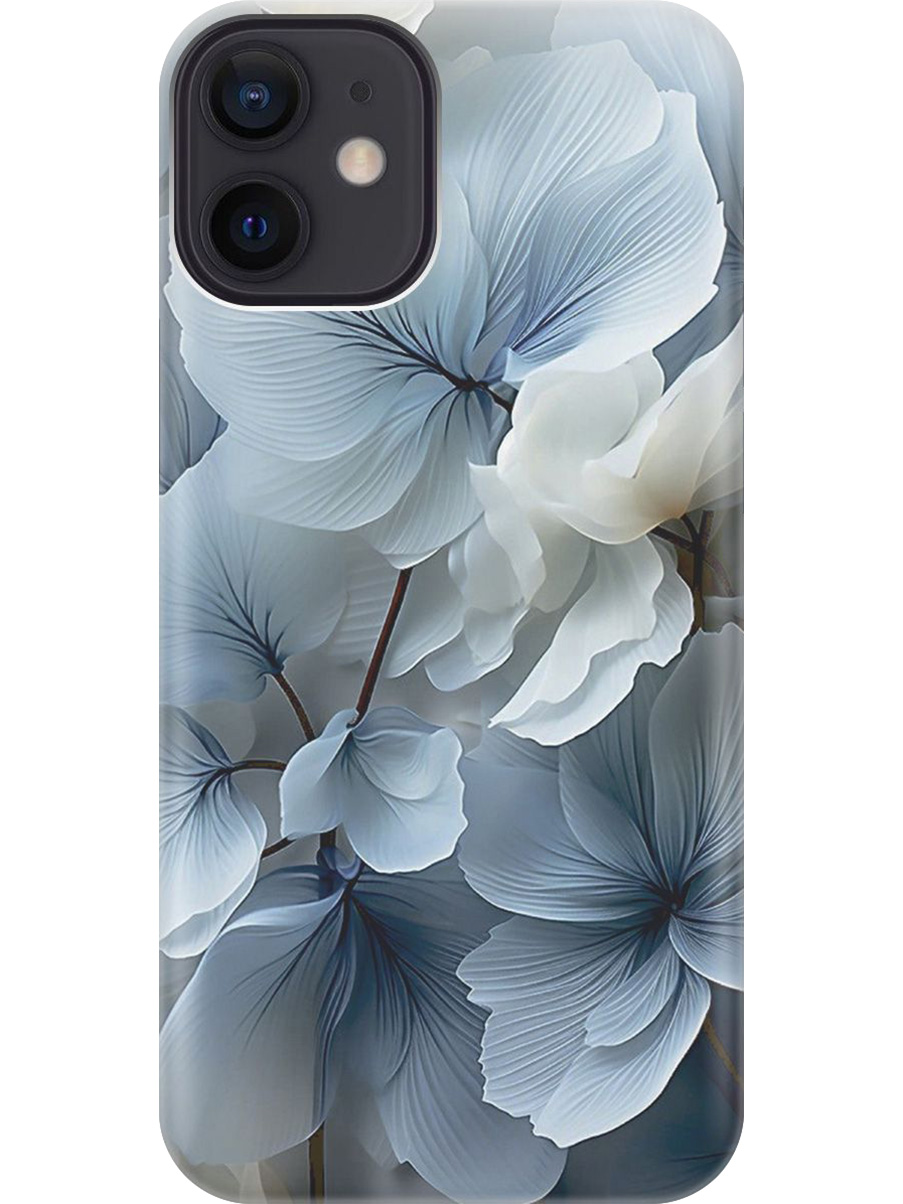 

Силиконовый чехол на Apple iPhone 12 Mini с принтом "Бежево-голубые цветы", Прозрачный;бежевый;голубой, 723374022