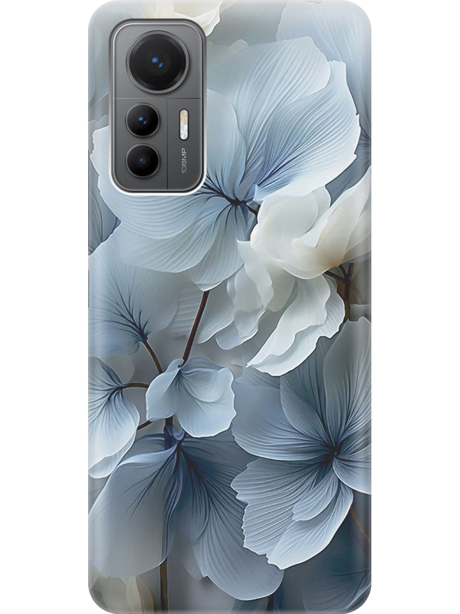 

Силиконовый чехол на Xiaomi 12 Lite с принтом "Бежево-голубые цветы", Прозрачный;бежевый;голубой, 740133322