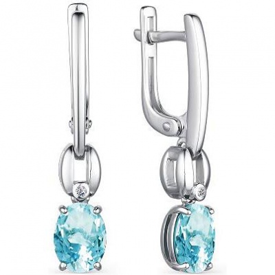 

Серьги с топазами и фианитами из серебра Алкор серебро 02-2182_00ТБ-00, 02-2182_00ТБ-00