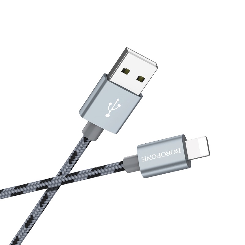 

Дата-кабель USB универсальный Lightning Borofone BX24 Ring (серый)