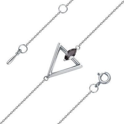 

Браслет с 1 кристаллом swarovski из серебра Алкор серебро 05-2326_0ЧБК-00, 05-2326_0ЧБК-00