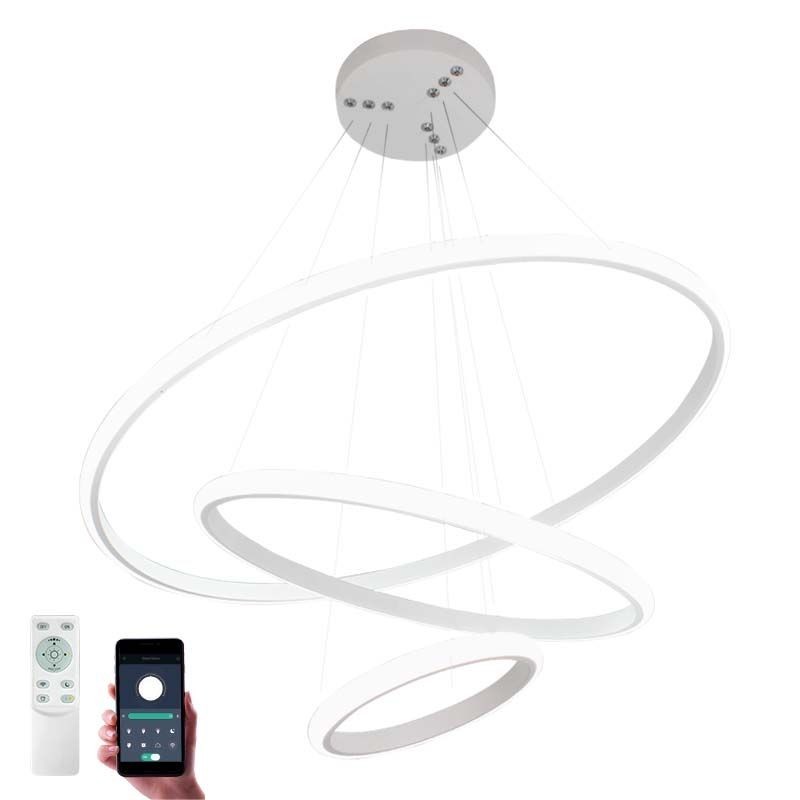 Люстра управляемая светодиодная Estares LATTE 70W 3R-APP-600x1100-WHITE/WHITE-220-IP20