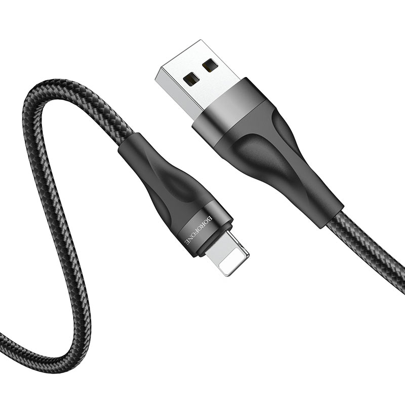 

Дата-кабель USB универсальный Lightning Borofone BX61 (черный)