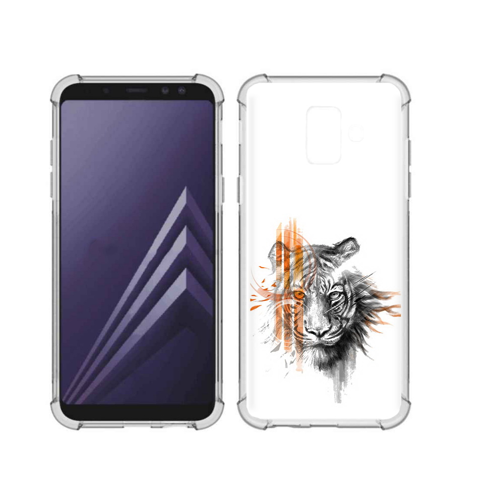 

Чехол MyPads Tocco для Samsung Galaxy A6 (2018) огненный тигр (PT111558.582.526), Прозрачный, Tocco