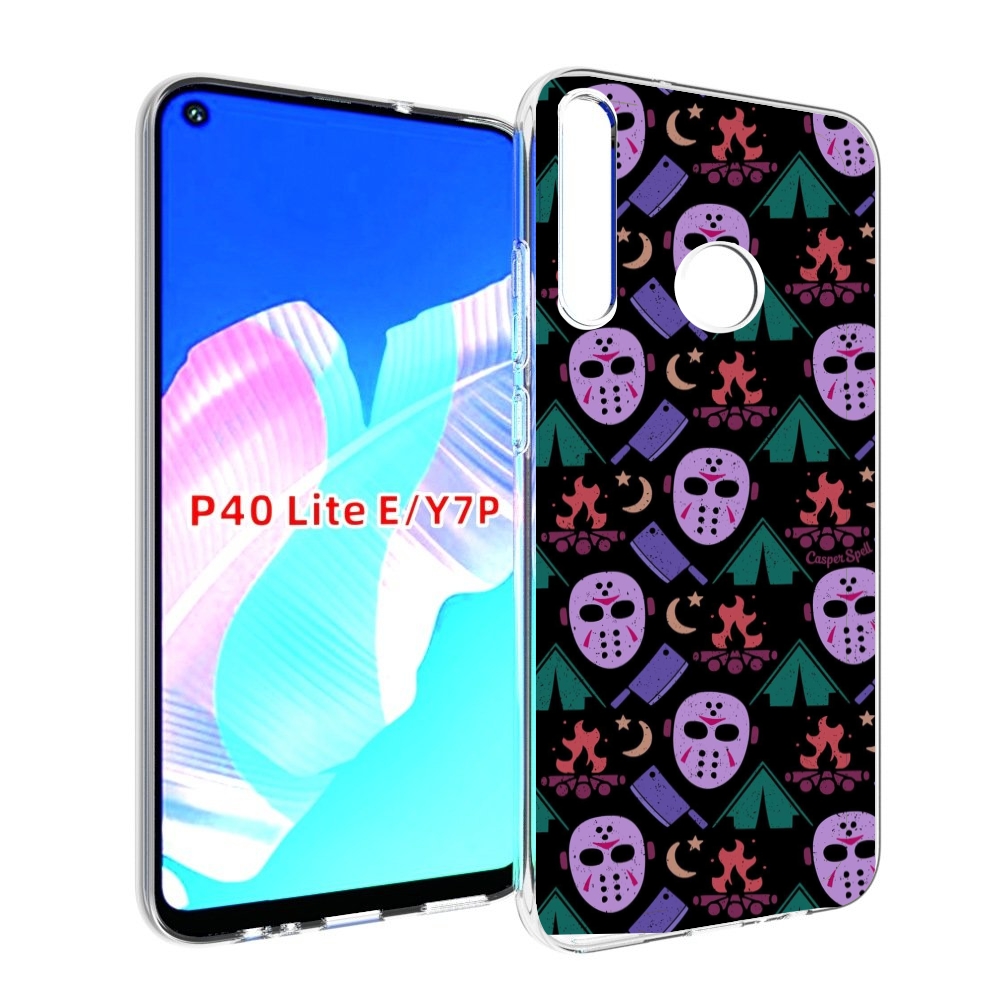 

Чехол бампер MyPads фиолетовые маски для Huawei P40 Lite E, Прозрачный, Tocco