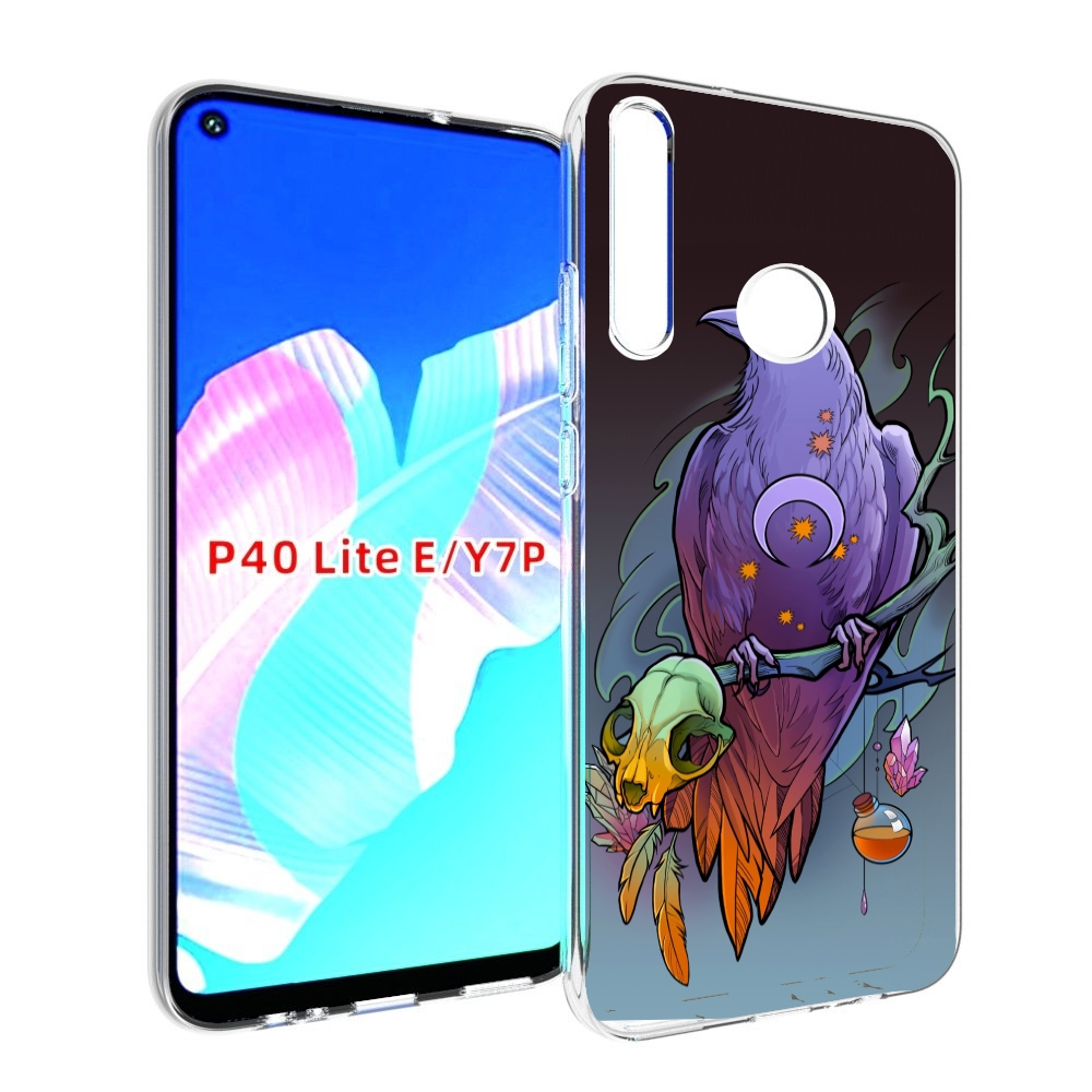 

Чехол бампер MyPads фиолетовый ворон на ветке для Huawei P40 Lit, Прозрачный, Tocco