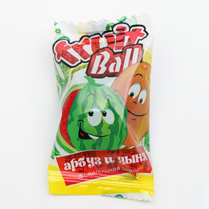 

Жевательная резинка Fruit Ball с начинкой арбуз-дыня, 4 г