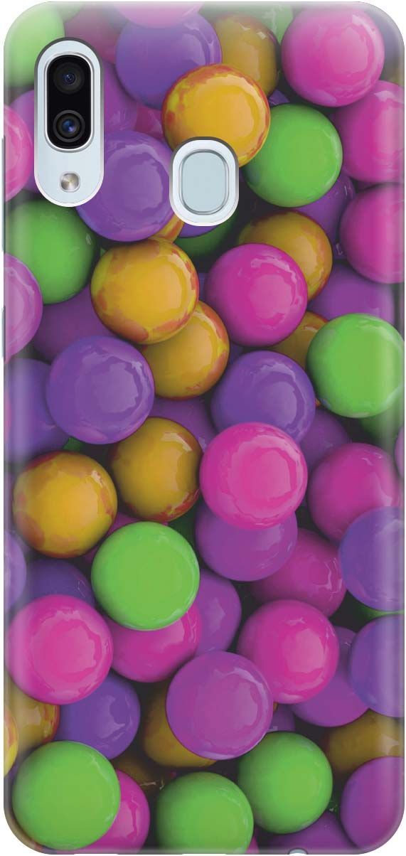 

Силиконовый чехол на Samsung Galaxy A40 с принтом "Разноцветные драже", Зеленый;розовый, 383