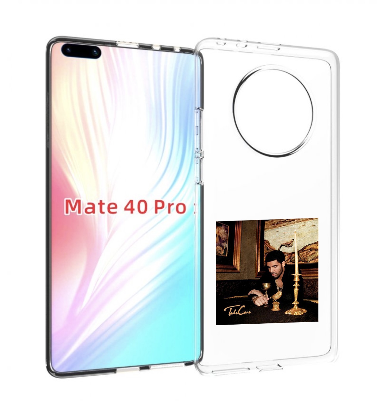 

Чехол MyPads Drake - Take Care для Huawei Mate 40 Pro (NOH-NX9), Прозрачный, Tocco