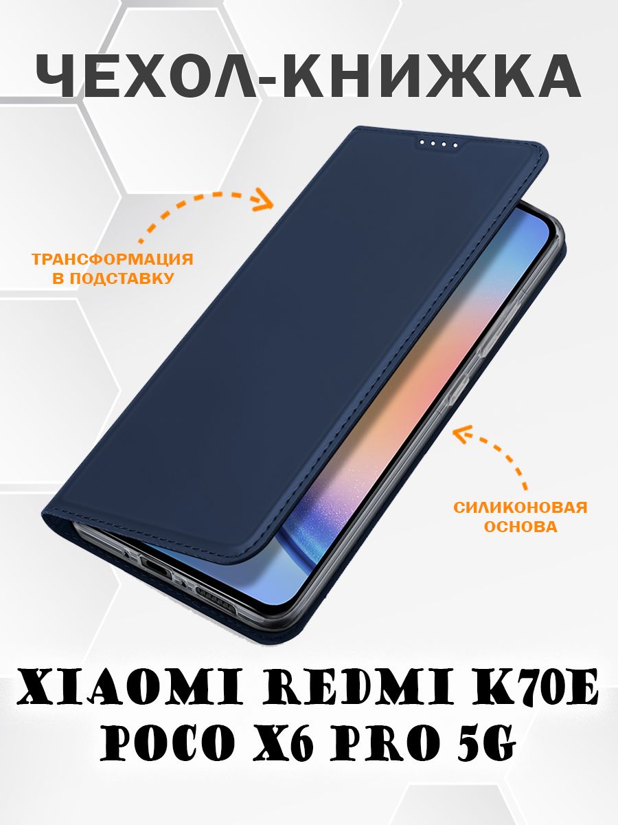 Чехол книжка Dux Ducis для Poco X6 Pro 5G/Redmi K70E, синий