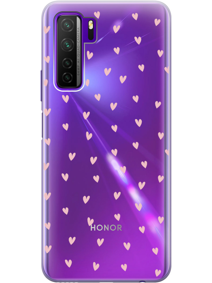 

Силиконовый чехол на Honor 30S / Huawei Nova 7 SE с принтом "Розовые сердечки" прозрачный, Прозрачный;розовый, 722946191
