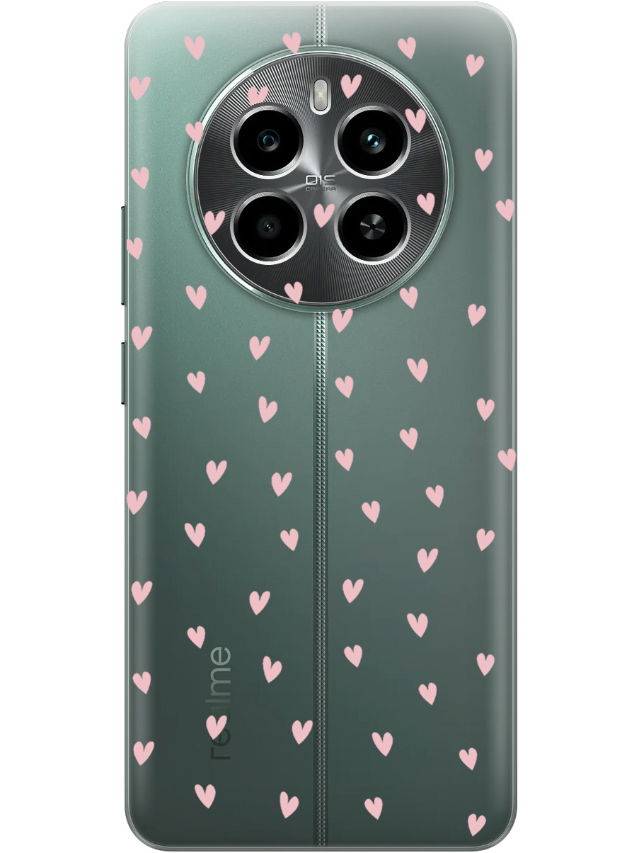 

Силиконовый чехол на Realme 13 4G с принтом "Розовые сердечки" прозрачный, Прозрачный;розовый, 784807391