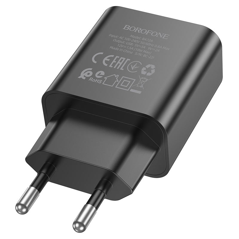 

Сетевое зарядное устройство Borofone BA72A type-c 1xUSB Type-C 2.1 А черный, BA72A