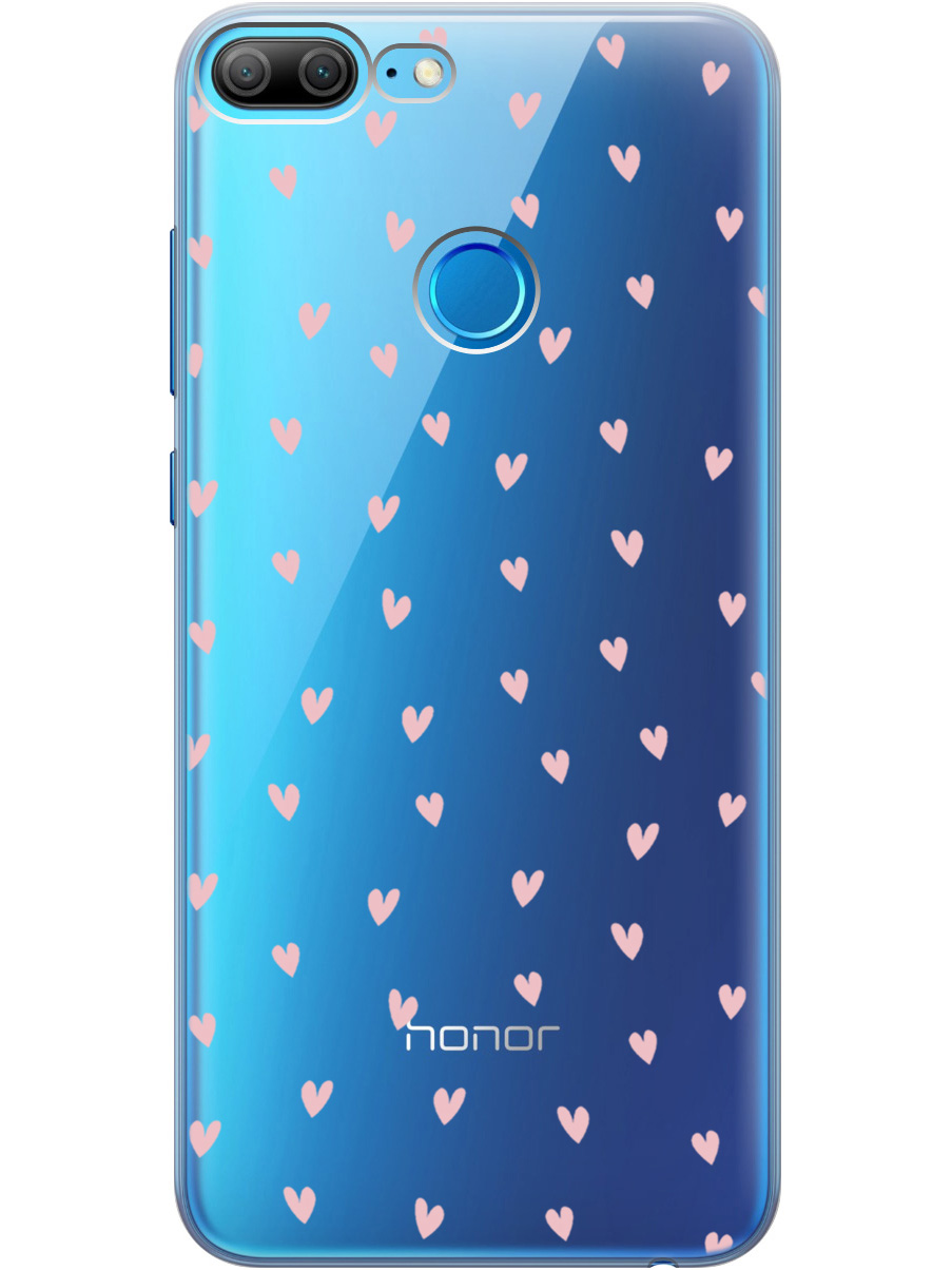 

Силиконовый чехол на Honor 9 Lite с принтом "Розовые сердечки" прозрачный, Прозрачный;розовый, 717568491