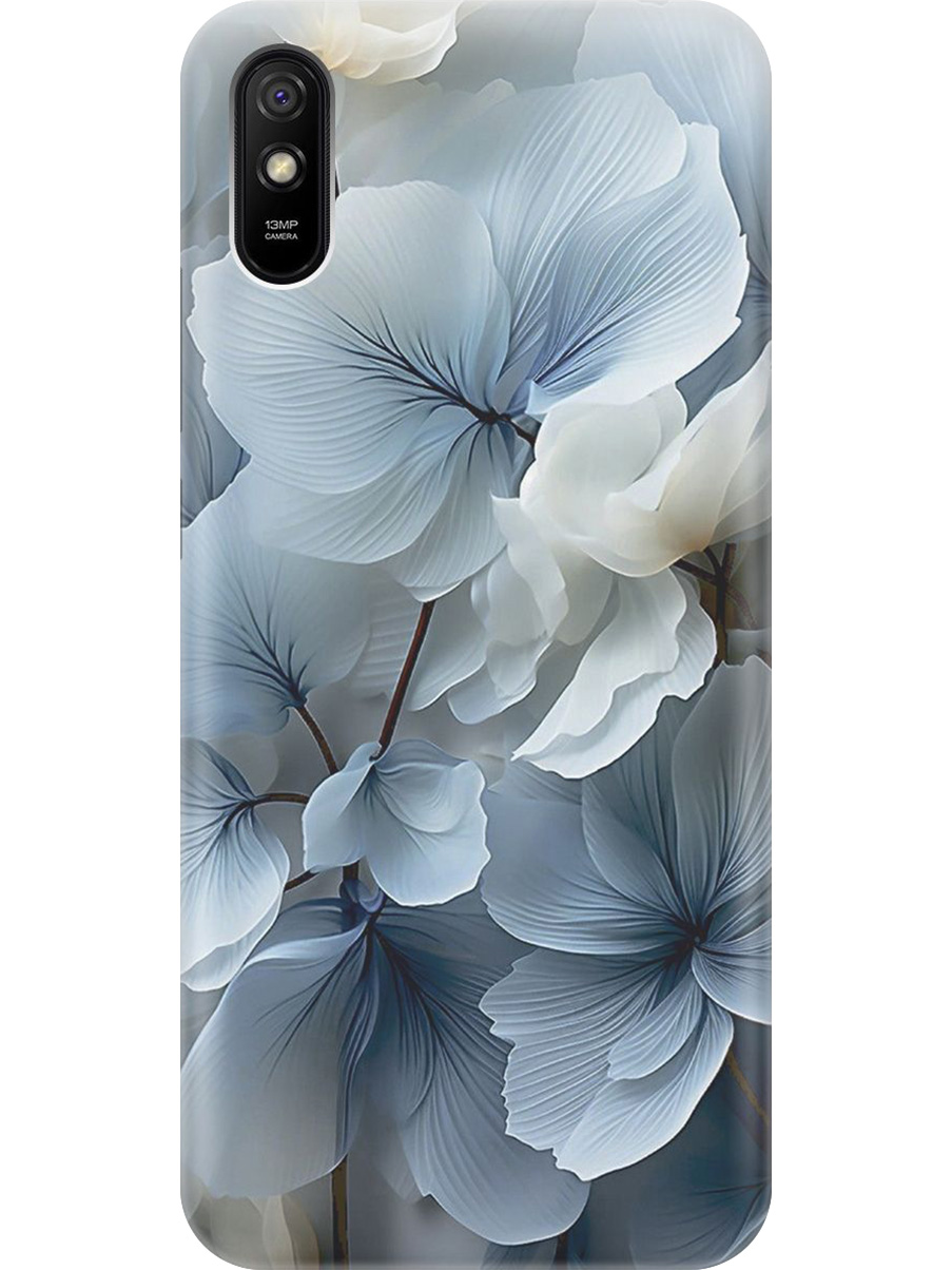 

Силиконовый чехол на Xiaomi Redmi 9A с принтом "Бежево-голубые цветы", Прозрачный;бежевый;голубой, 723276922