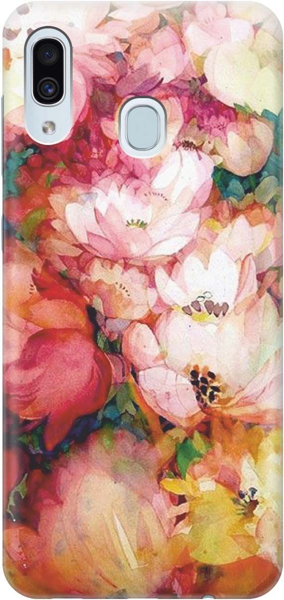 

Силиконовый чехол на Samsung Galaxy A40 с принтом "Яркие цветы", Белый;зеленый, 383