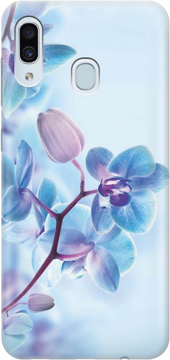 

Силиконовый чехол на Samsung Galaxy A40 с принтом "Синий цветок на синем", Голубой;синий, 384