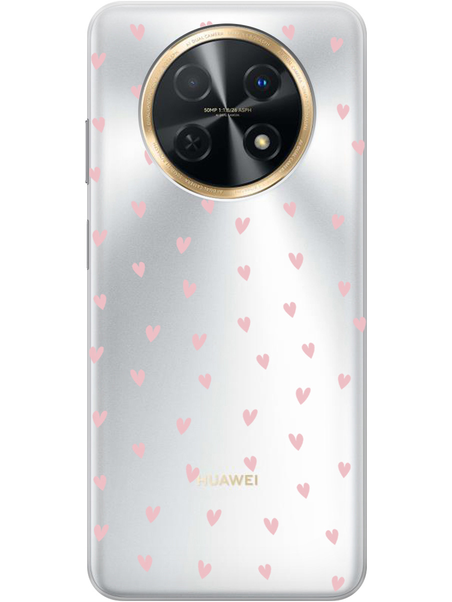 

Силиконовый чехол на Huawei nova Y91 с принтом "Розовые сердечки" прозрачный, Прозрачный;розовый, 772566991