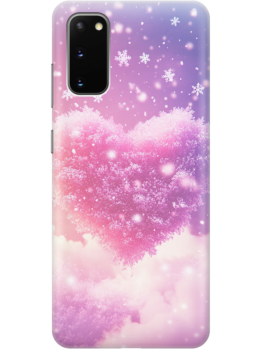 

Силиконовый чехол на Samsung Galaxy S20 с принтом "Пушистое сердце", Прозрачный;белый;розовый, 722629591