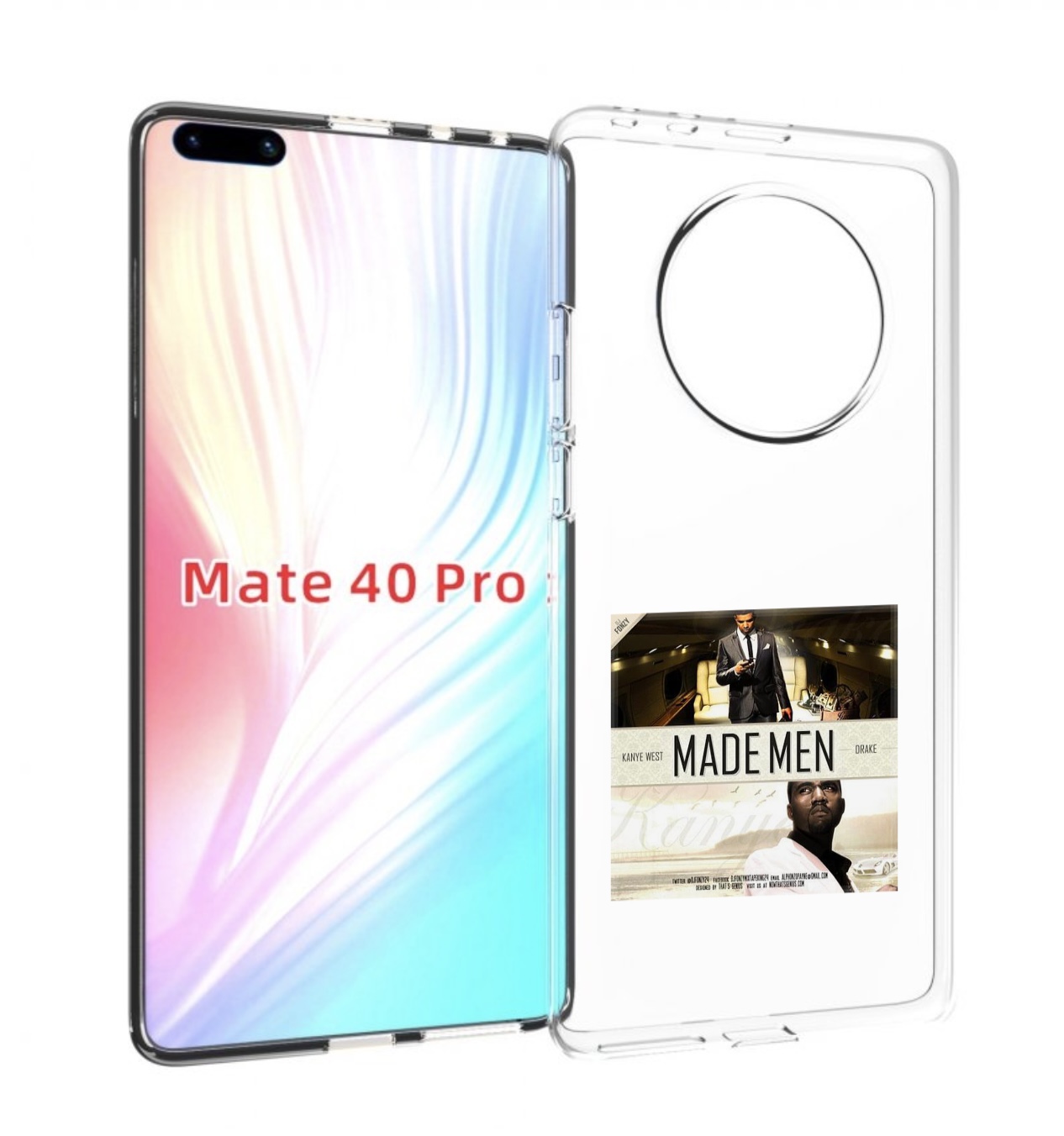 

Чехол MyPads Kanye West & Drake - Made Men для Huawei Mate 40 Pro (NOH-NX9), Прозрачный, Tocco