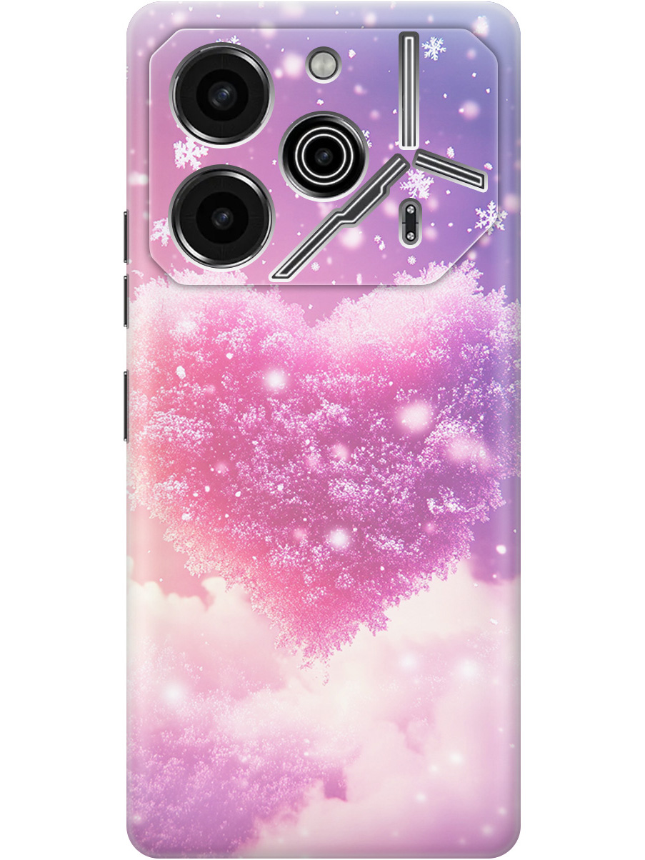 

Силиконовый чехол на Tecno Pova 6 Pro с принтом "Пушистое сердце", Прозрачный;белый;розовый, 781971091