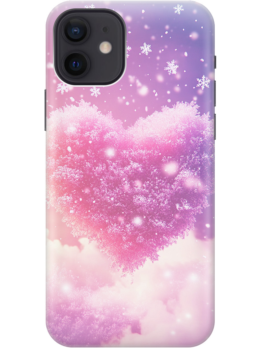 

Силиконовый чехол на Apple iPhone 12 / 12 Pro с принтом "Пушистое сердце", Прозрачный;белый;розовый, 723374191