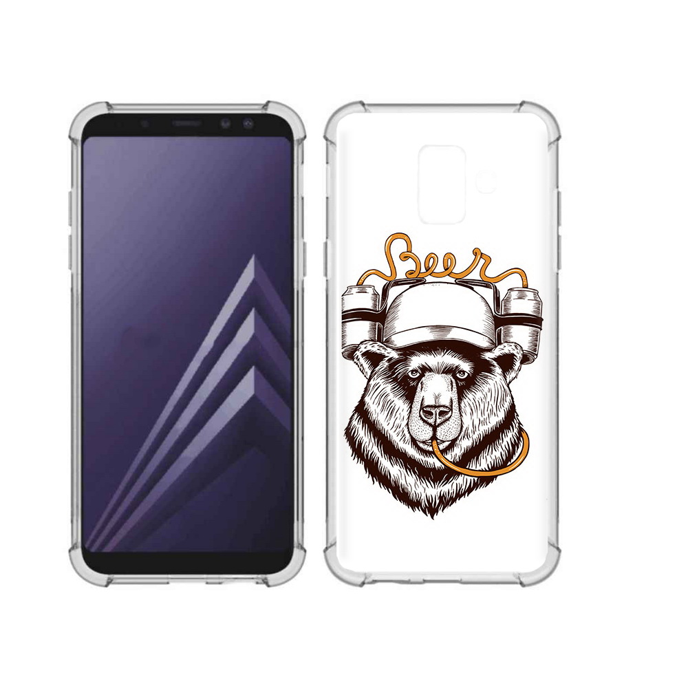 

Чехол MyPads Tocco для Samsung Galaxy A6 (2018) пивной медведь (PT111558.582.538), Прозрачный, Tocco