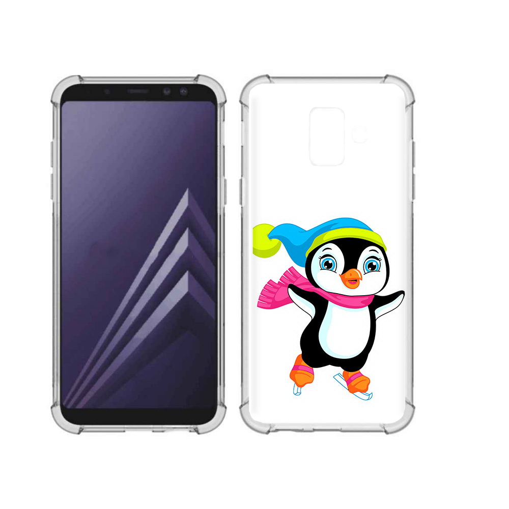 

Чехол MyPads Tocco для Samsung Galaxy A6 (2018) пингвин на коньках (PT111558.582.540), Прозрачный, Tocco