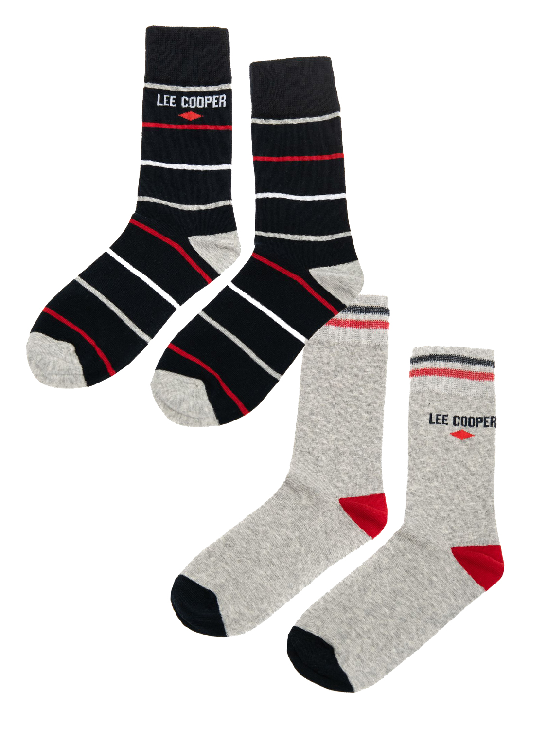 Комплект носков мужских Lee cooper MT2Y122301BSLC черный; серый 39-42