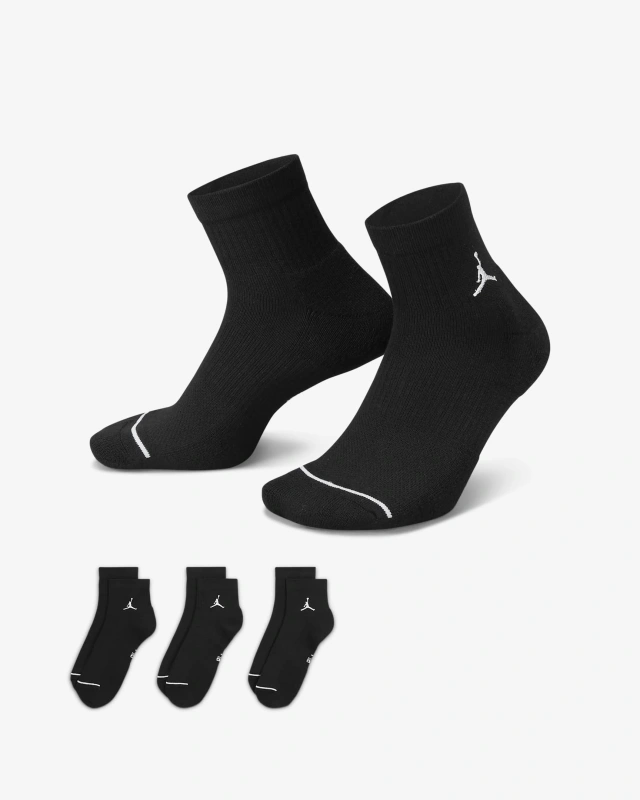 

Комплект носков унисекс Nike Jordan черных S, Черный, Jordan