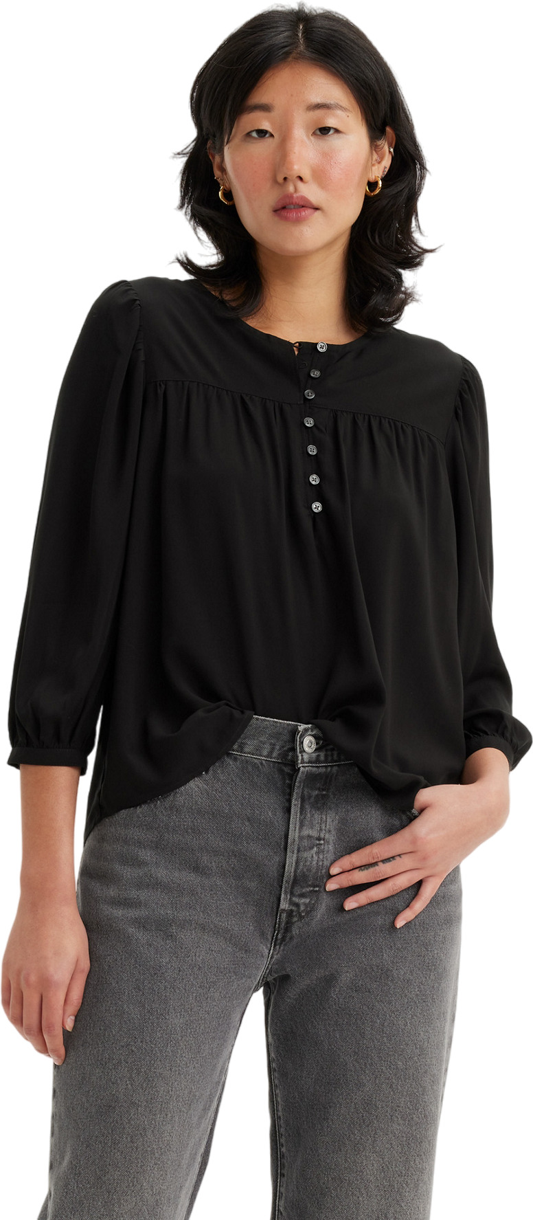 Блуза женская Levi's Women Halsey 3/4 Sleeves Blouse черная XS