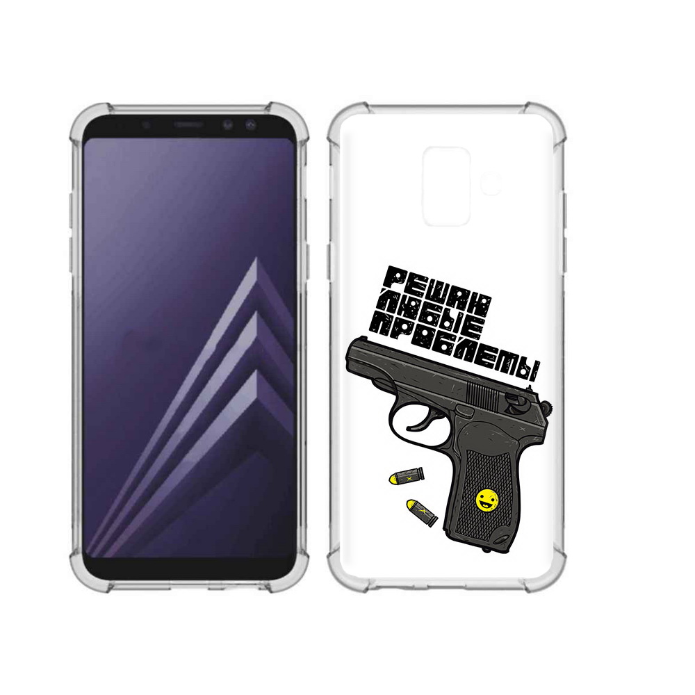 

Чехол MyPads Tocco для Samsung Galaxy A6 (2018) пистолет против проблем (PT111558.582.542), Прозрачный, Tocco