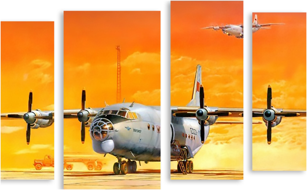 

Картина модульная на холсте Модулка На взлетке 150x102 см, 2776