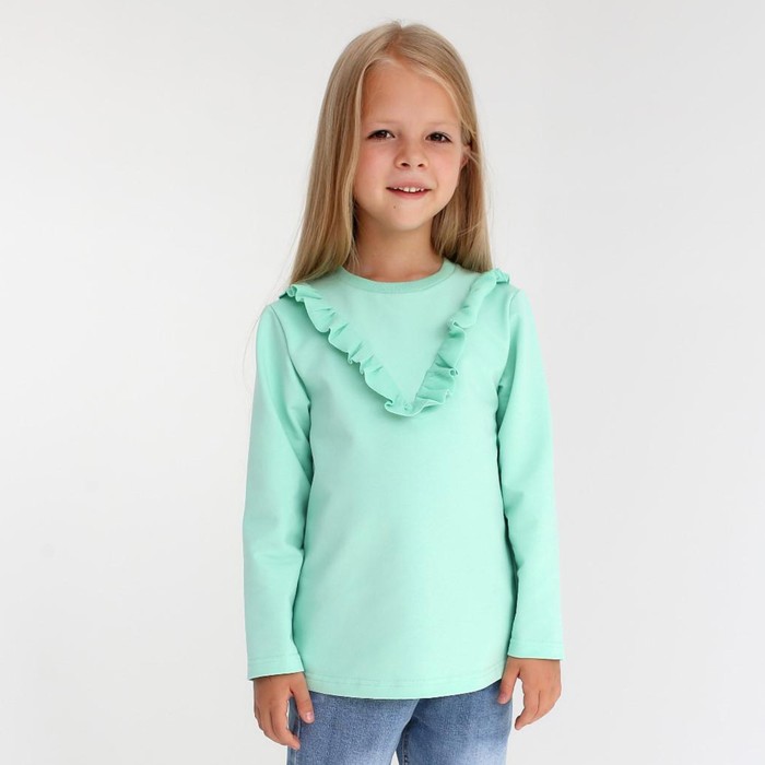 

Лонгслив детский KAFTAN П00000560, бирюзовый, 122, Basic line-2