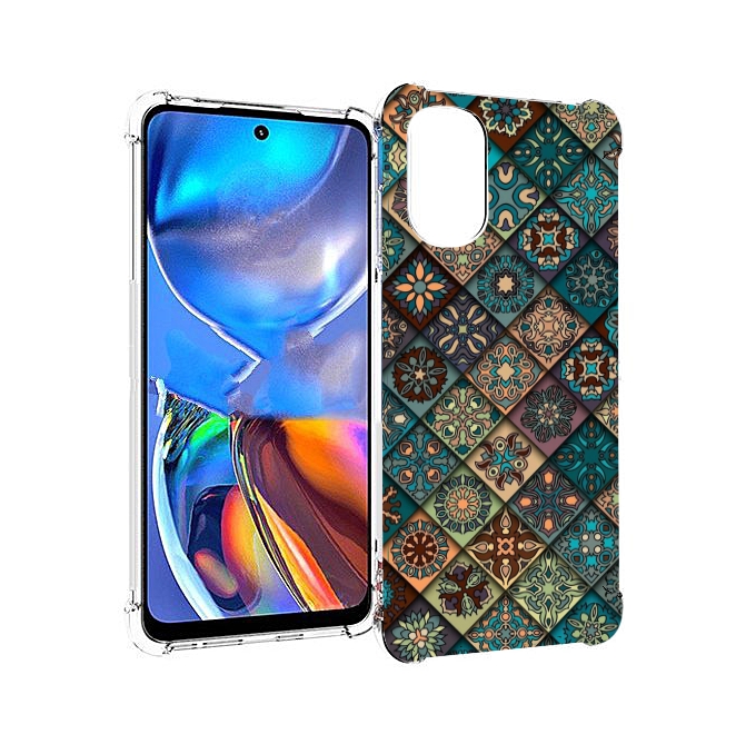 

Чехол MyPads ячейки с арнаментами для Motorola Moto E32, Прозрачный, Tocco