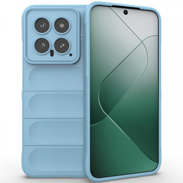 

Противоударный чехол Flex Silicone для Xiaomi Mi 14, голубой, Flex Silicone
